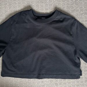 All saints black crop tshirt size large